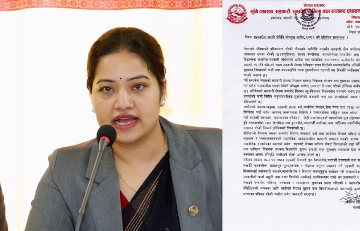 के छ ‘सहकारीमा भएको बेथिति जाँचबुझ आयोग’काे प्रतिवेदन भित्र ?